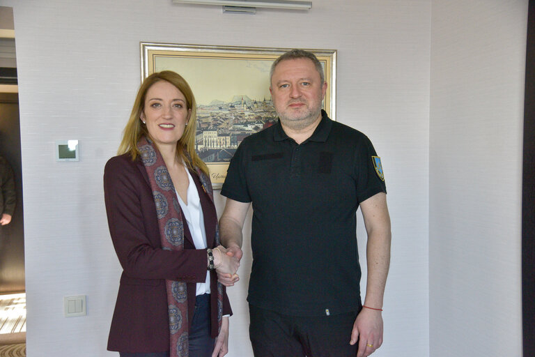 Visit by Roberta METSOLA, EP President, in Ukraine - Meeting with  Andriy KOSTIN, Prosecutor General of Ukraine