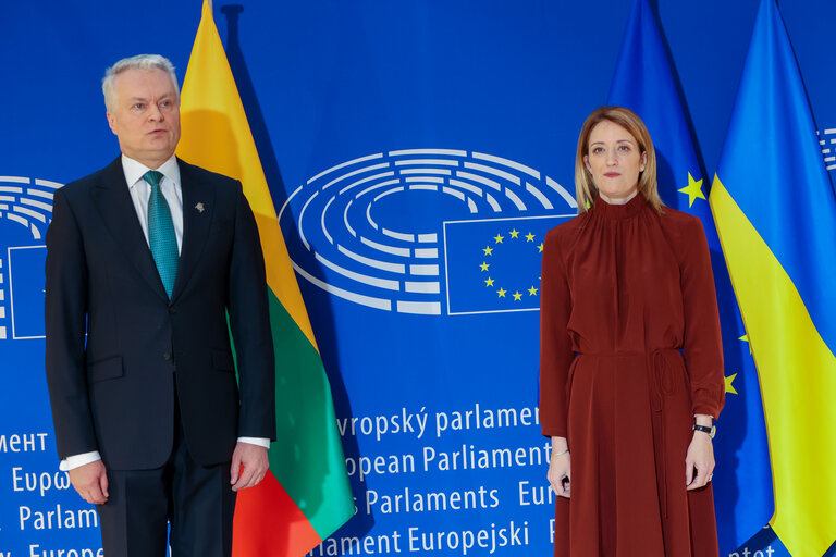 Zdjęcie 11: Roberta METSOLA, EP President meets with Gitanas NAUSEDA, President of Lithuania