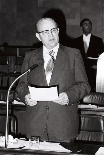 Jacques EBERHARD during a plenary session in Luxembourg, September 1978.