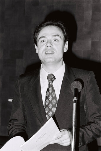 The delegue Heinz SCHREIBER during a session in Luxembourg in July 1978.