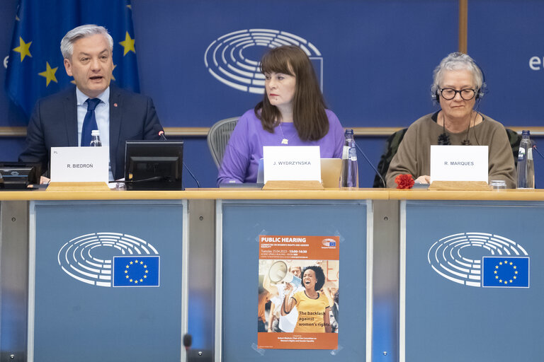 Photo 11 : FEMM hearing backlash against women's rights