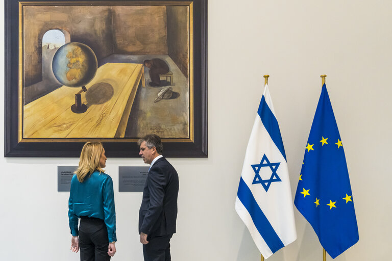 Roberta METSOLA, EP President meets with Eli COHEN, Minister of Foreign Affairs of Israel