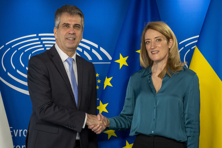 Roberta METSOLA, EP President meets with Eli COHEN, Minister of Foreign Affairs of Israel