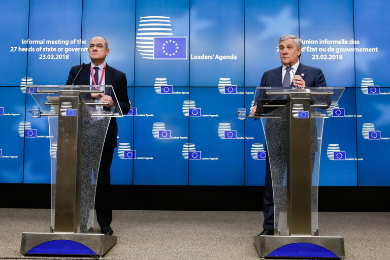 Press conference by Antonio TAJANI, President of the EP on the Informal meeting of the 27 heads of state or government