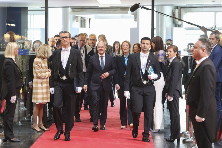 Valokuva 12: Roberta METSOLA, EP President meets with Olaf SCHOLZ, German Federal Chancellor