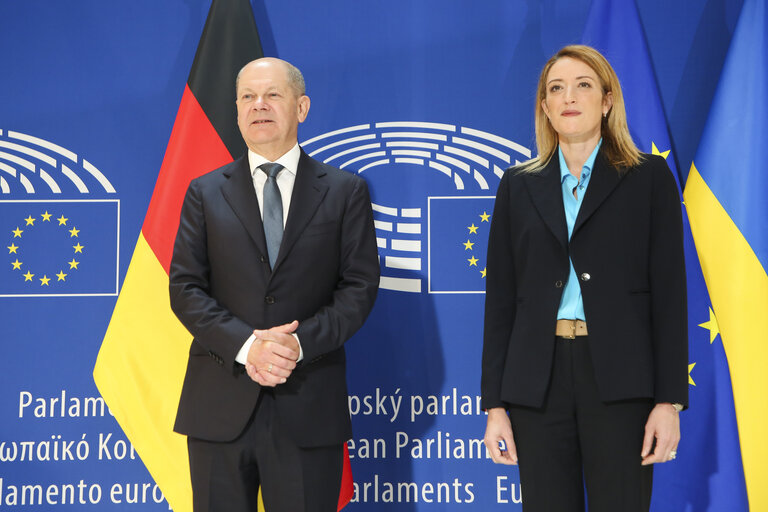 Valokuva 16: Roberta METSOLA, EP President meets with Olaf SCHOLZ, German Federal Chancellor