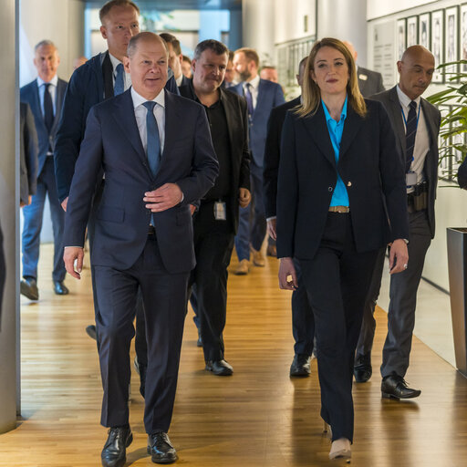 Valokuva 6: Roberta METSOLA, EP President meets with Olaf SCHOLZ, German Federal Chancellor