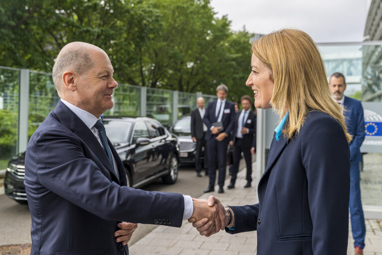 Fotó 14: Roberta METSOLA, EP President meets with Olaf SCHOLZ, German Federal Chancellor