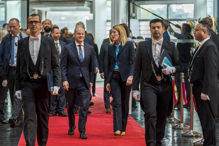 Fotó 8: Roberta METSOLA, EP President meets with Olaf SCHOLZ, German Federal Chancellor