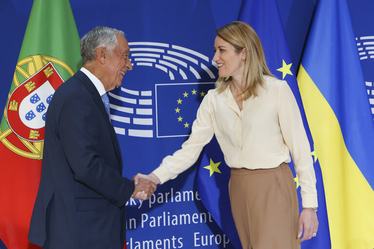 Zdjęcie 8: Roberta METSOLA, EP President meets with Marcelo Rebelo de Sousa, President of Portugal