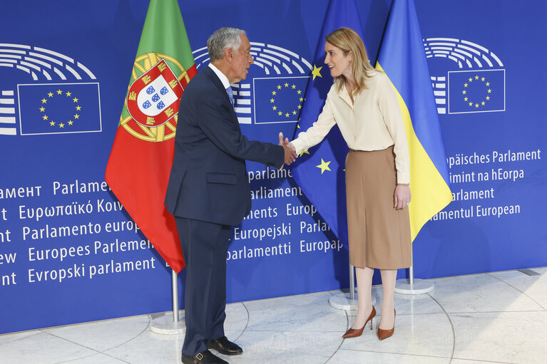 Zdjęcie 11: Roberta METSOLA, EP President meets with Marcelo Rebelo de Sousa, President of Portugal