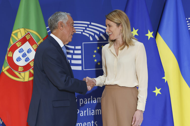 Zdjęcie 10: Roberta METSOLA, EP President meets with Marcelo Rebelo de Sousa, President of Portugal