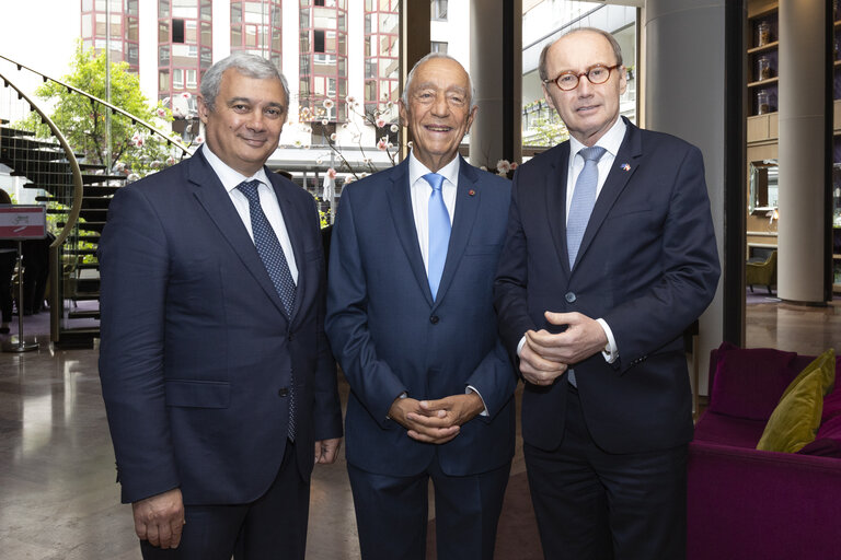 Foto 6: Othmar KARAS and   Pedro SILVA PEREIRA  welcome Marcelo Rebelo de Sousa, President of Portugal