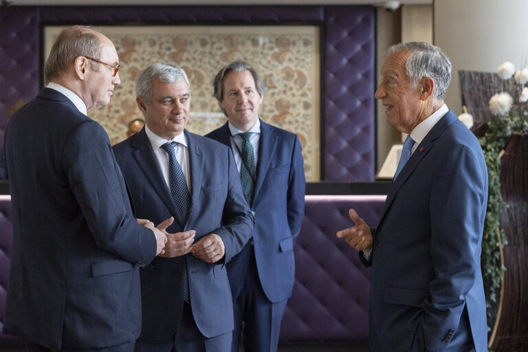 Foto 4: Othmar KARAS and   Pedro SILVA PEREIRA  welcome Marcelo Rebelo de Sousa, President of Portugal