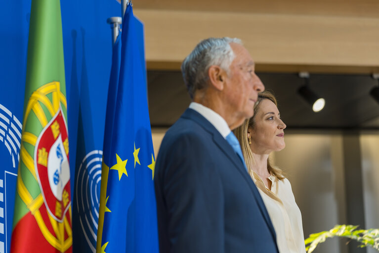 Zdjęcie 12: Roberta METSOLA, EP President meets with Marcelo Rebelo de Sousa, President of Portugal