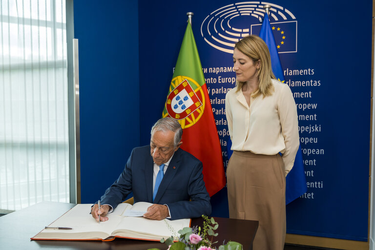 Zdjęcie 6: Roberta METSOLA, EP President meets with Marcelo Rebelo de Sousa, President of Portugal