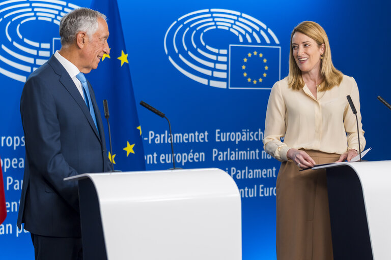 Nuotrauka 5: Roberta METSOLA, EP President meets with Marcelo Rebelo de Sousa, President of Portugal - Press Point