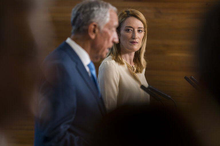 Nuotrauka 6: Roberta METSOLA, EP President meets with Marcelo Rebelo de Sousa, President of Portugal - Press Point