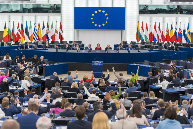 Fotogrāfija 28: EP Plenary session.- Voting session