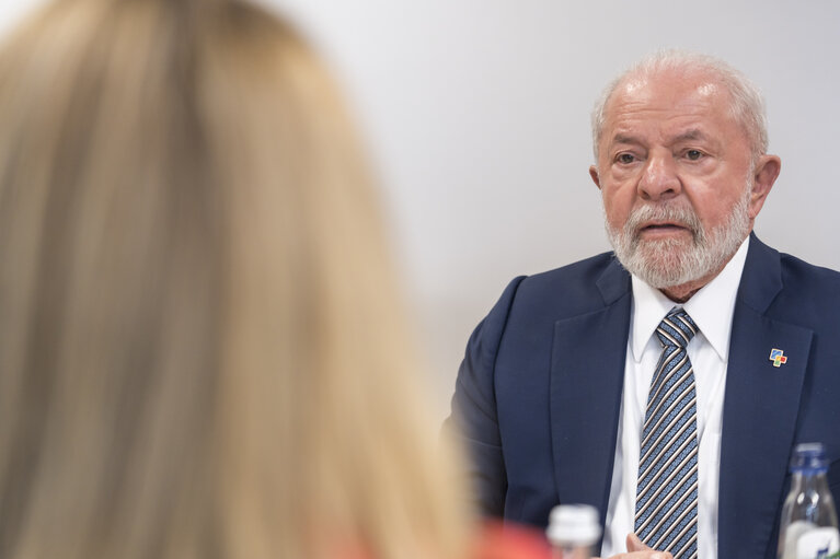 EU-CELAC Summit - Roberta METSOLA, EP President meets with Luiz Inácio LULA da SILVA, President of Brazil