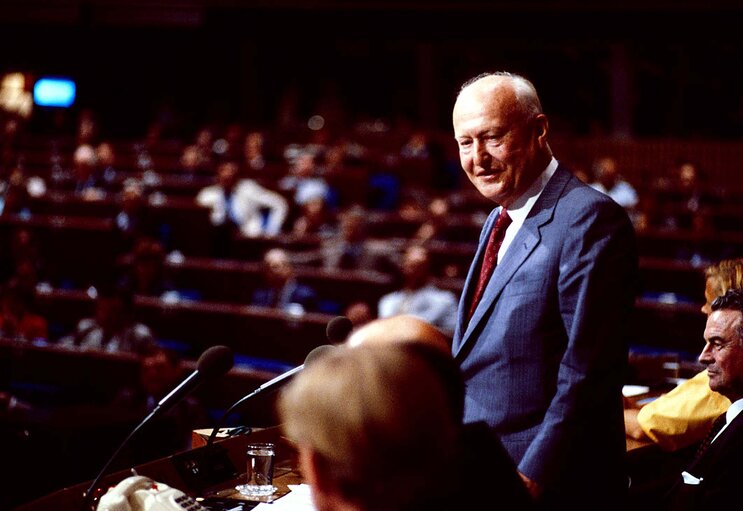 EP President Pierre PFLIMLIN during plenary session in Strasbourg.