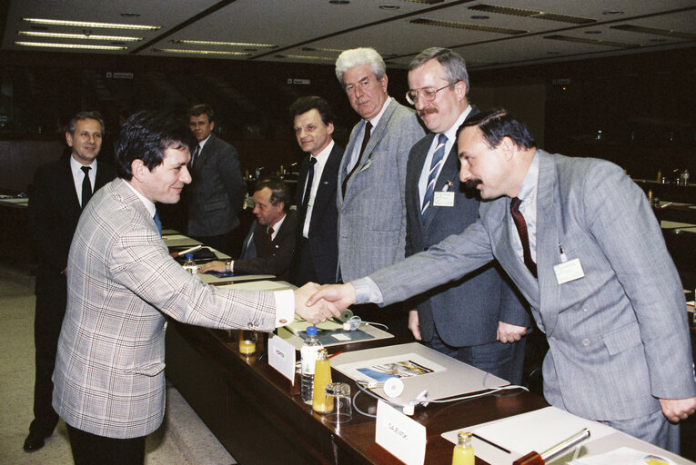 Photo 7 : Enrique BARON CRESPO EP President meets with a delegation from Poland in Brussels