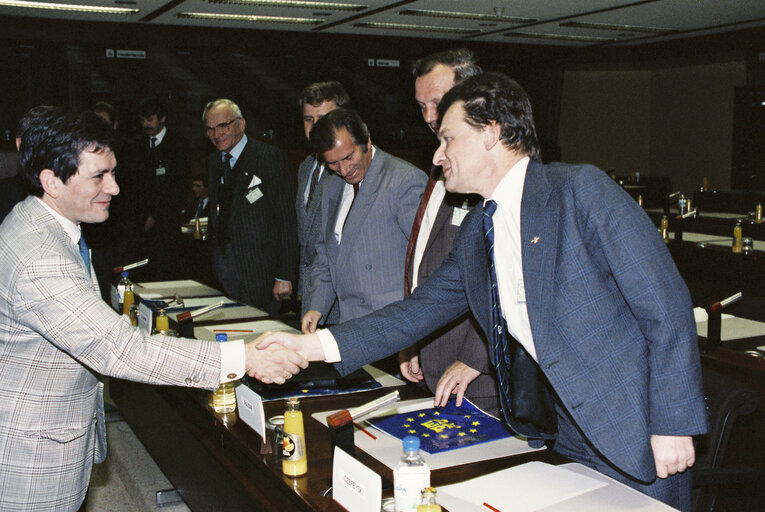 Photo 6 : Enrique BARON CRESPO EP President meets with a delegation from Poland in Brussels