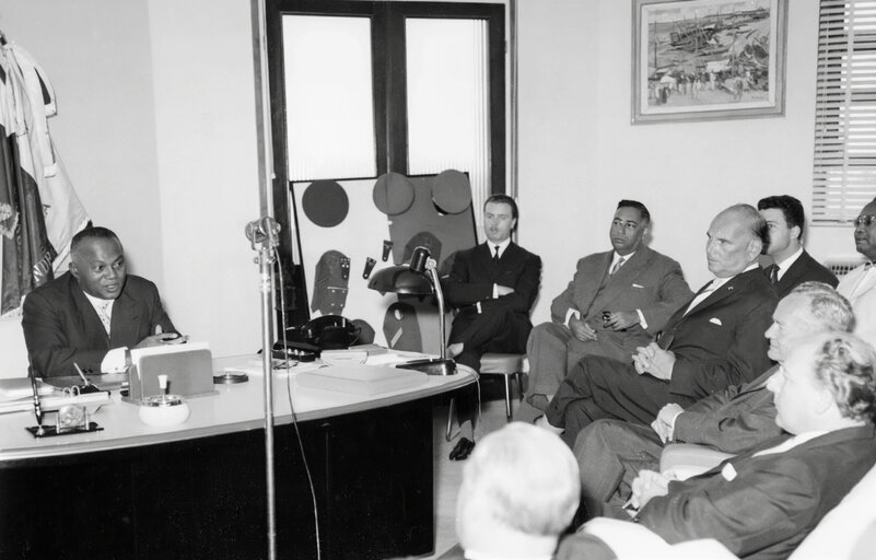 APE delegation travels to Madagascar in June 1960 - Meeting with the President of Madagascar Republic Philibert Tsiranana