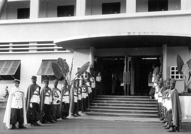 3th lAPE delegation travels to Porto Novo, Ivory Coast from 29 January to 23 February 1961- Dinner with the President Felix Houphouet - Boigny