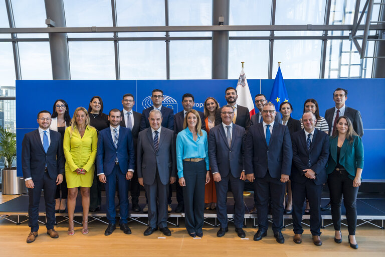 Roberta METSOLA, EP President meets with Anglu FARRUGIA, Speaker of the Parliament of Malta