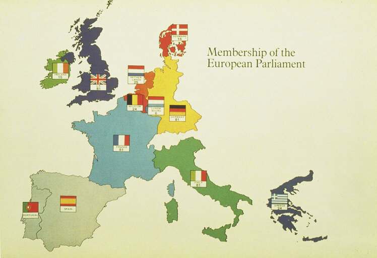 Fotografija 42: Map of Europe in 1986 -EP Illustration - Europe map by Country graphical vieuw