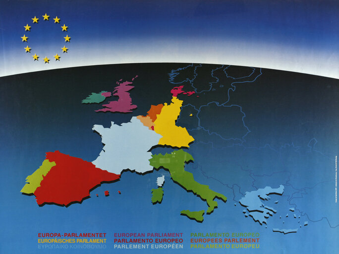 Fotografija 43: Map of Europe in 1986 -EP Illustration - Europe map by Country graphical vieuw