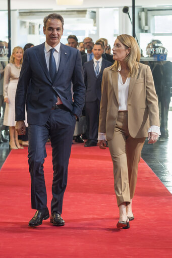 Photo 9: Roberta METSOLA, EP President meets with Kyriakos MITSOTAKIS, Greek Prime Minister