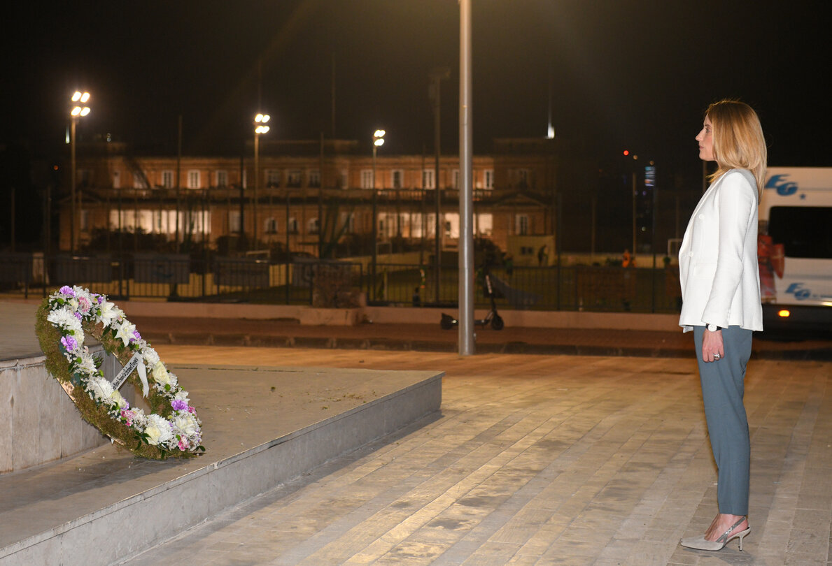 Participation of Roberta METSOLA, EP President, to the Laying of wreath on the Independence Monument (Floriana)