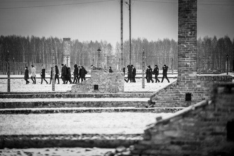 Photo 23 : Illustrative photo of the Auschwitz-Birkenau Memorial and Museum, a former German Nazi concentration and extermination camp, in Poland on January 18, 2022.