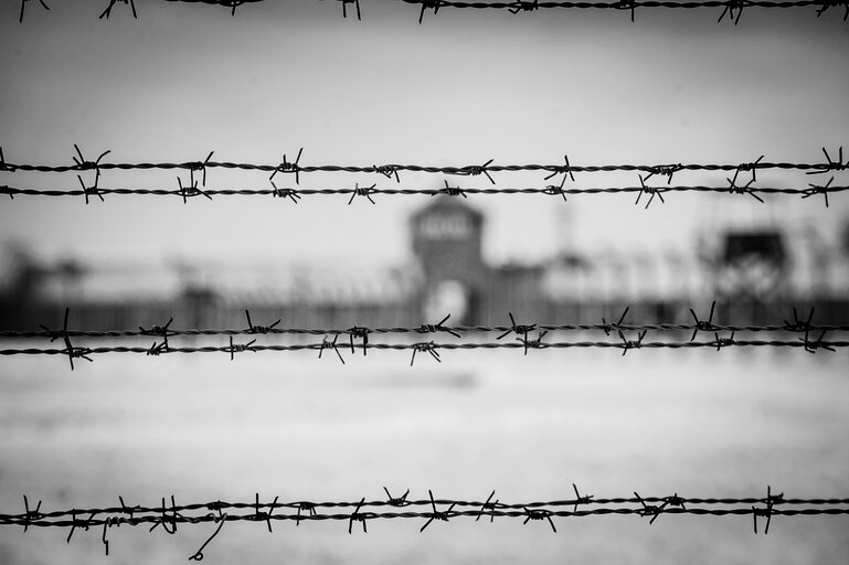 Photo 38 : Illustrative photo of the Auschwitz-Birkenau Memorial and Museum, a former German Nazi concentration and extermination camp, in Poland on January 18, 2022.