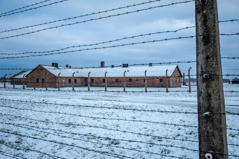 Photo 12 : Illustrative photo of the Auschwitz-Birkenau Memorial and Museum, a former German Nazi concentration and extermination camp, in Poland on January 18, 2022.