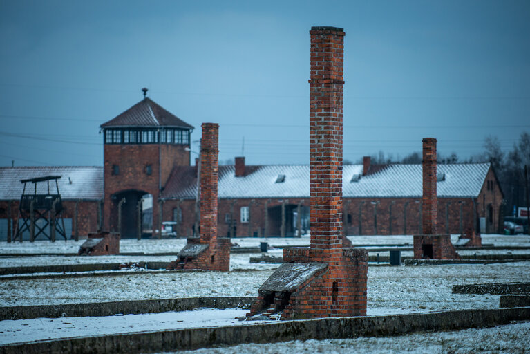 Photo 16 : Illustrative photo of the Auschwitz-Birkenau Memorial and Museum, a former German Nazi concentration and extermination camp, in Poland on January 18, 2022.