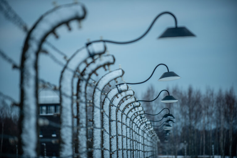 Photo 18 : Illustrative photo of the Auschwitz-Birkenau Memorial and Museum, a former German Nazi concentration and extermination camp, in Poland on January 18, 2022.