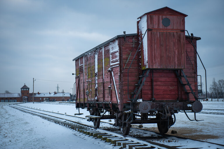 Photo 49 : Illustrative photo of the Auschwitz-Birkenau Memorial and Museum, a former German Nazi concentration and extermination camp, in Poland on January 18, 2022.