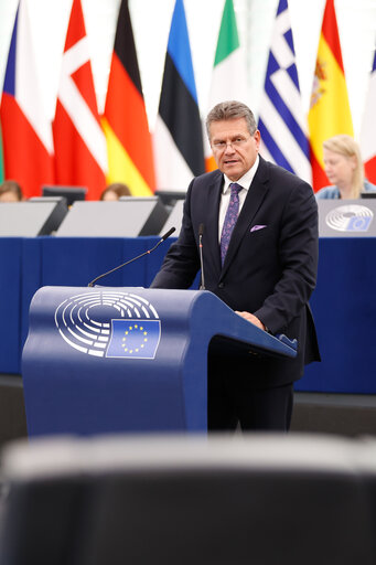 Photo 32 : EP Plenary session - Council and Commission statements - Preparation of the European Council meeting of 26-27 October 2023