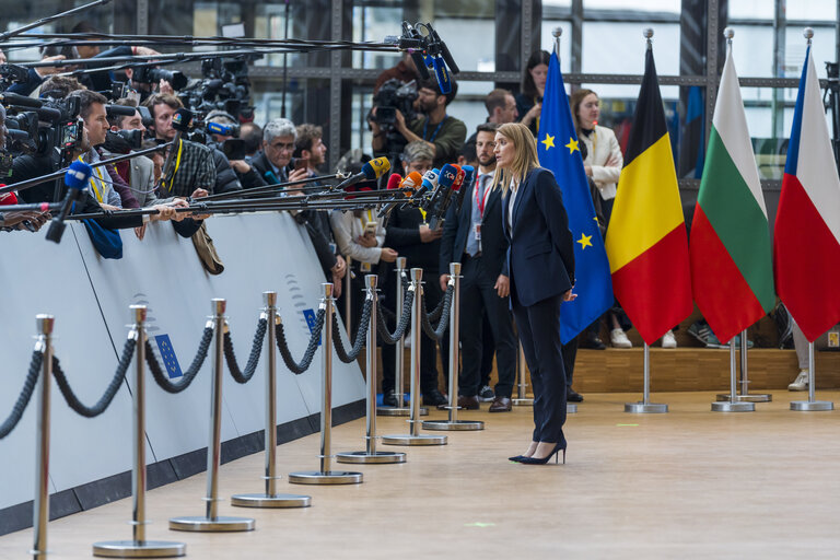 Photo 1: European Council - Arrival of Roberta METSOLA, EP President