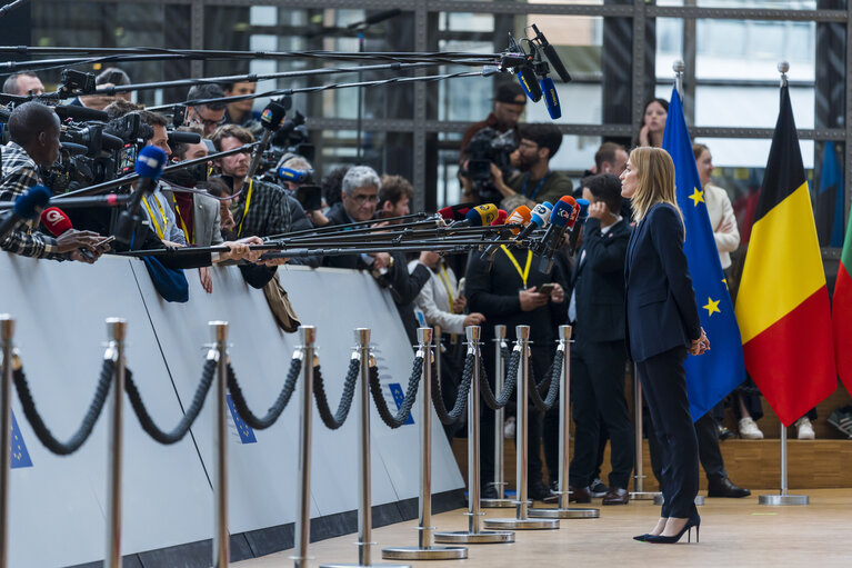 European Council - Arrival of Roberta METSOLA, EP President