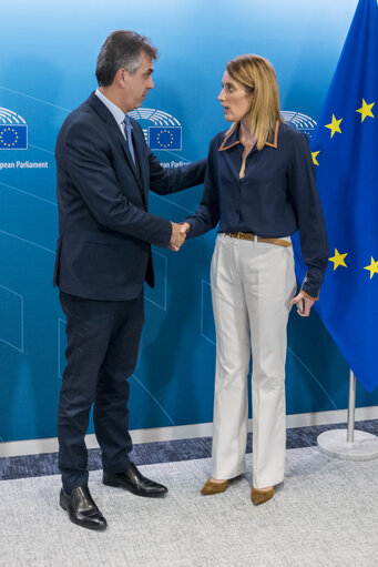 Roberta METSOLA, EP President meets with Eli COHEN, Israeli Minister for Foreign Affairs