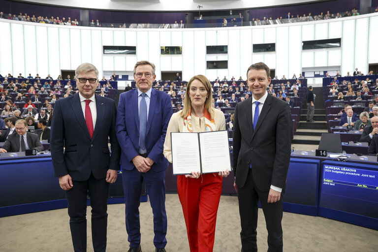 EP Plenary session - Voting session including 2024 budget procedure and signing ceremony