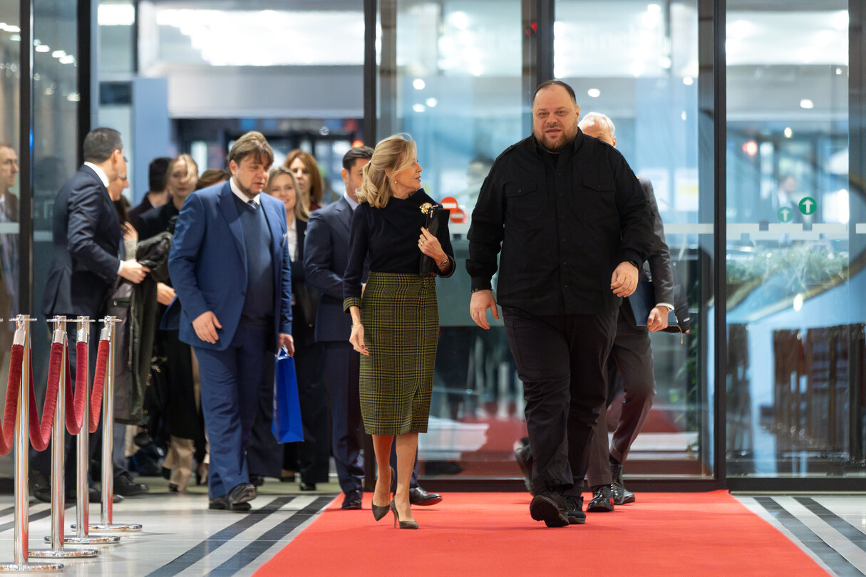 Arrival of Ruslan STEFANCHUK, Speaker of the Verkhovna Rada of Ukraine