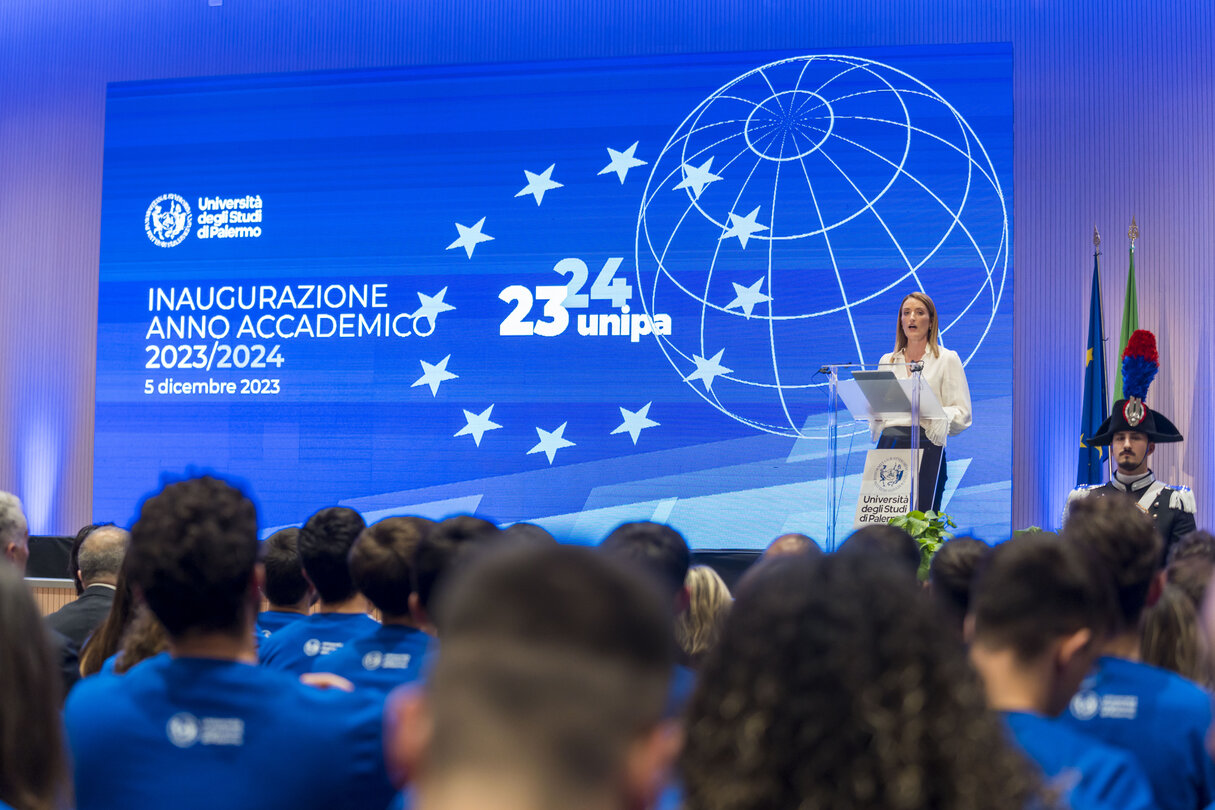 Official visit by Roberta METSOLA, EP President to Palermo (Italy) - Inauguration of the New Academic Year at the University of Palermo.