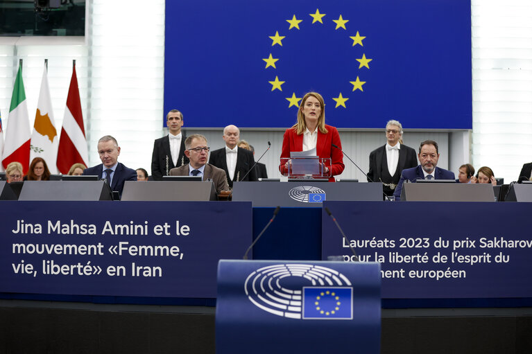 Foto 39: EP Plenary session - Award of the Sakharov Prize 2023