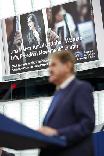 Foto 28: EP Plenary session - Award of the Sakharov Prize 2023