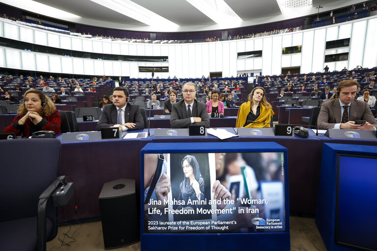 Foto 26: EP Plenary session - Award of the Sakharov Prize 2023